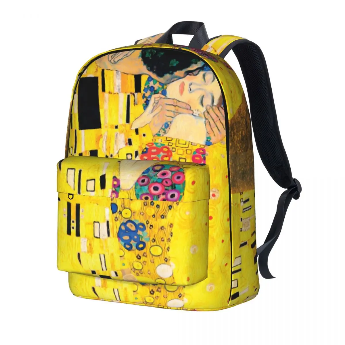 Klimt Art Backpack The Kiss Print Modern Backpacks Male Hiking Big High School Bags Custom Rucksack