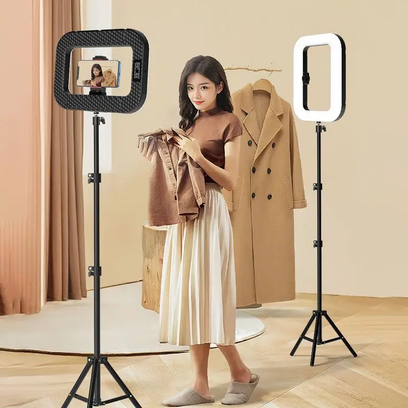 

Selfie Ring Light Square Video Stabilizer Fill Lamp Portable High Brightness LED Ring Selfie Light For Live Streaming Product