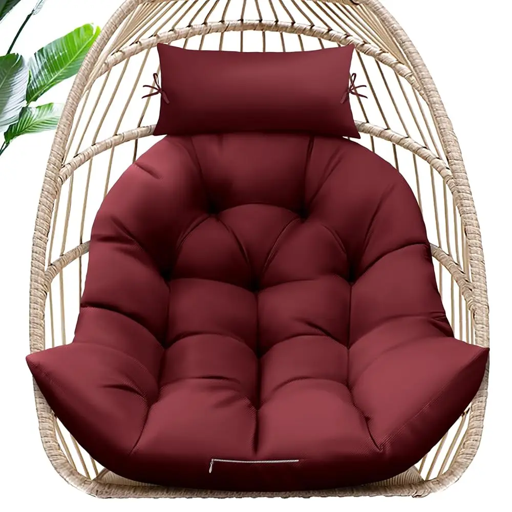 

Egg Chair Cushion, Memory Foam Hanging Egg Chair Cushion Replacement, Indoor Outdoor Hammo Basket Swing Cushion With Headrest