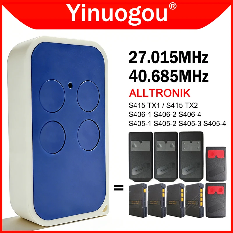 ALLTRONIK S406-1 S406-2 S406-4 S405-1 S405-2 S405-3 S405-4 S415 TX1 TX2 Garage Remote Control 27.015MHz 40.685MHz Fixed Code