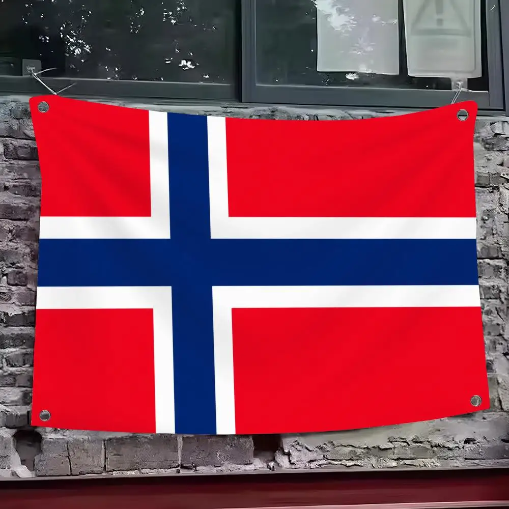 Norway Flags Custom Wall Hanging Background Art Banner For Bedroom Home Living Room Outdoor Decor