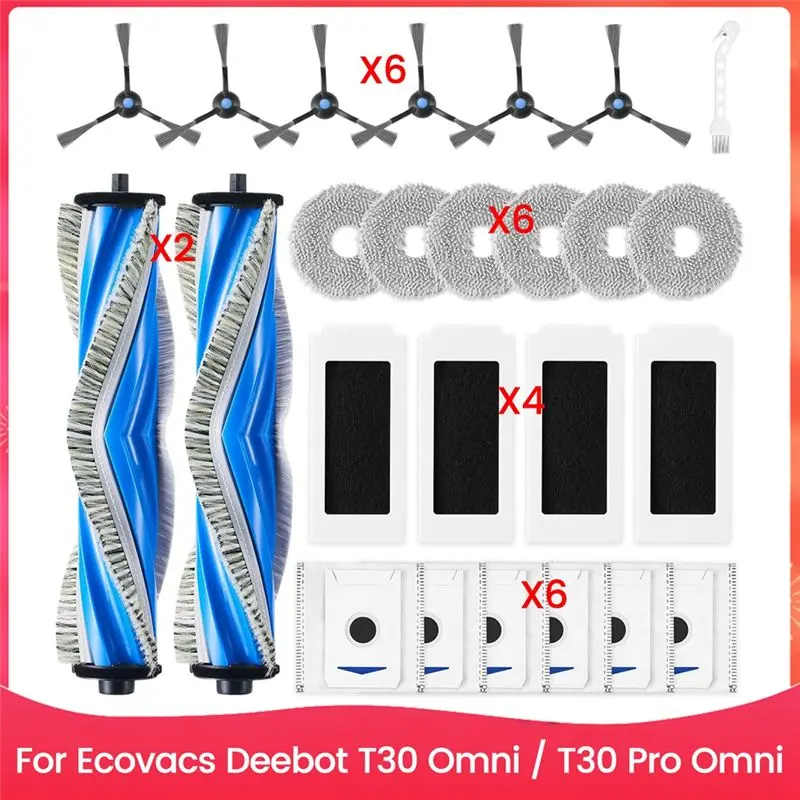 ABKR-Comprehensive Accessory Collection For Ecovacs Deebot T30 Omni / T30 Pro Omni, Robot Vacuum Maintenance Kit