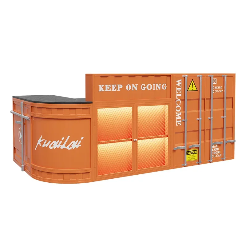 Industrial style bar Clear bar Billiards BBQ shop checkout page Retro commercial reception desk Corner storage bar