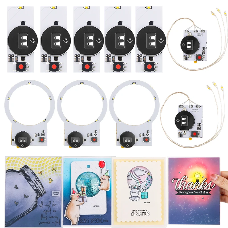 Oferty pakietów Halo Lights Samoprzylepne moduły świetlne z ciepłymi białymi diodami LED Łatwe światła do robienia podświetlanych kart Materiały rzemieślnicze