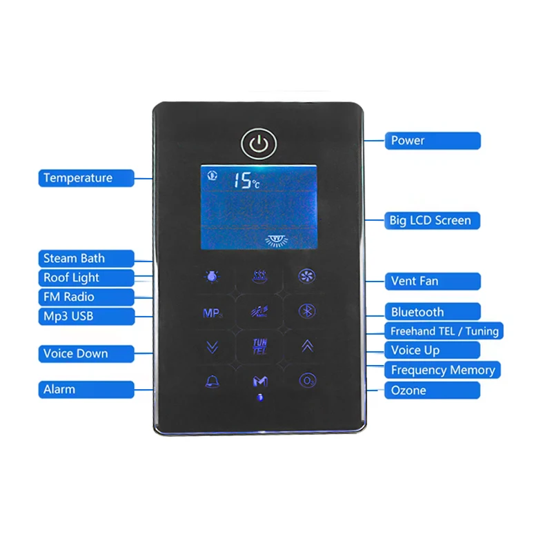 MK117 Steam Sauna Generator Steam Controller LCD Display Screen Shower Radio Bluetooth For Shower Sauna Replacement Spare Parts