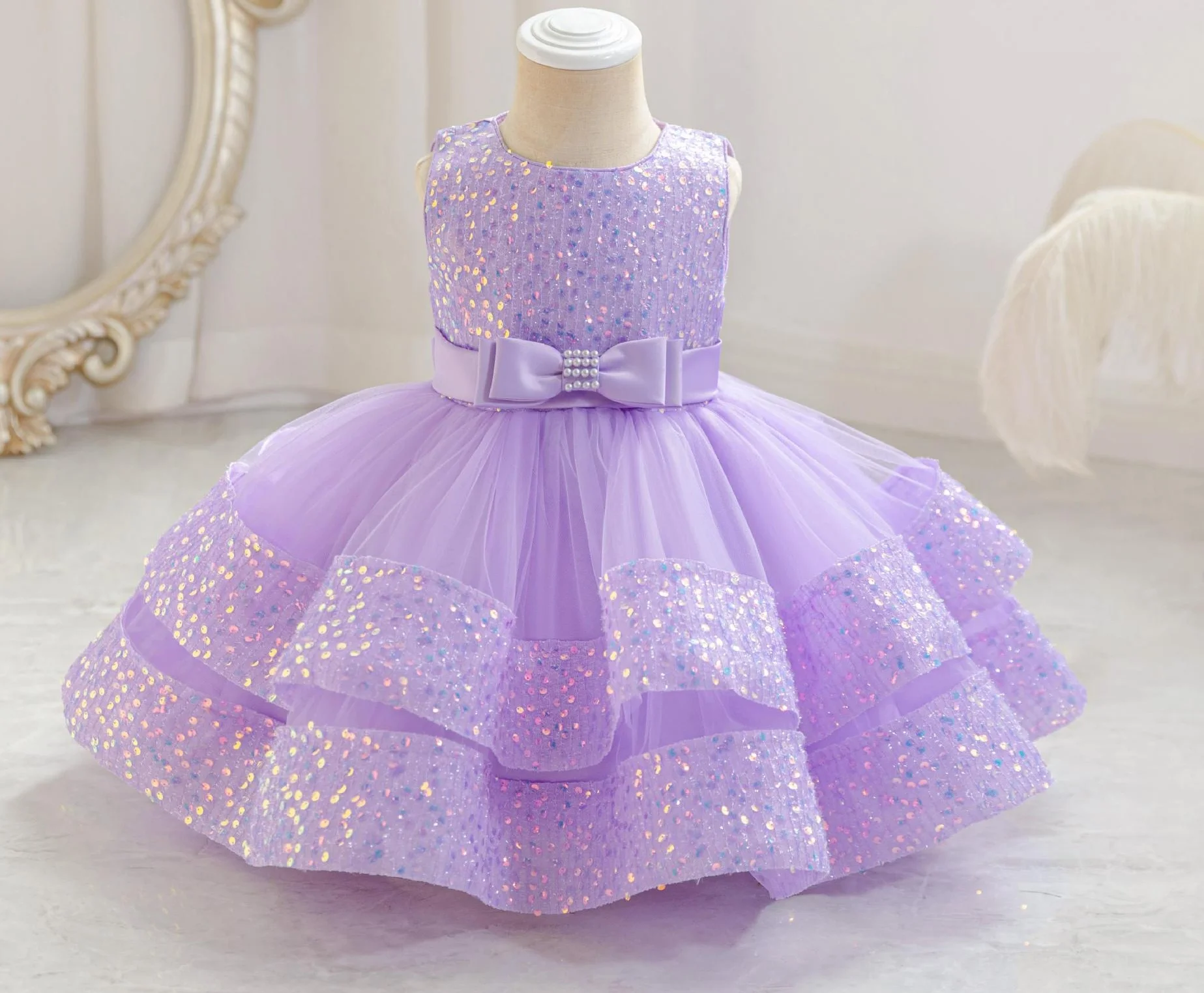 

Toddler Baby Girls' Dress New 1-5T Cute Baby Girls' First Full Year Eucharist Birthday Party Party Dress Girls' Clothing