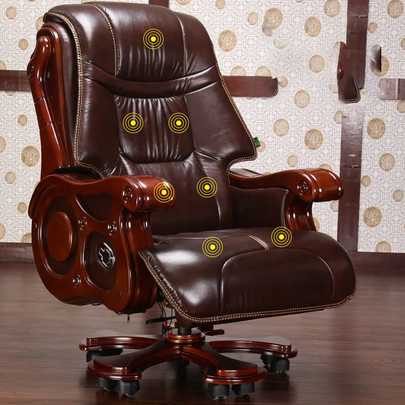 Study Rocking Ergonomic Chair Cushion Swivel Executive Accent Floor Ergonomic Chair Leather Cadeiras Office Furniture LSL25XP