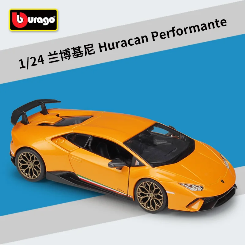 

Bburago 1:24 Lamborghini Huracan Performante оранжевый спортивный автомобиль статическая имитация литья под давлением модель автомобиля из сплава
