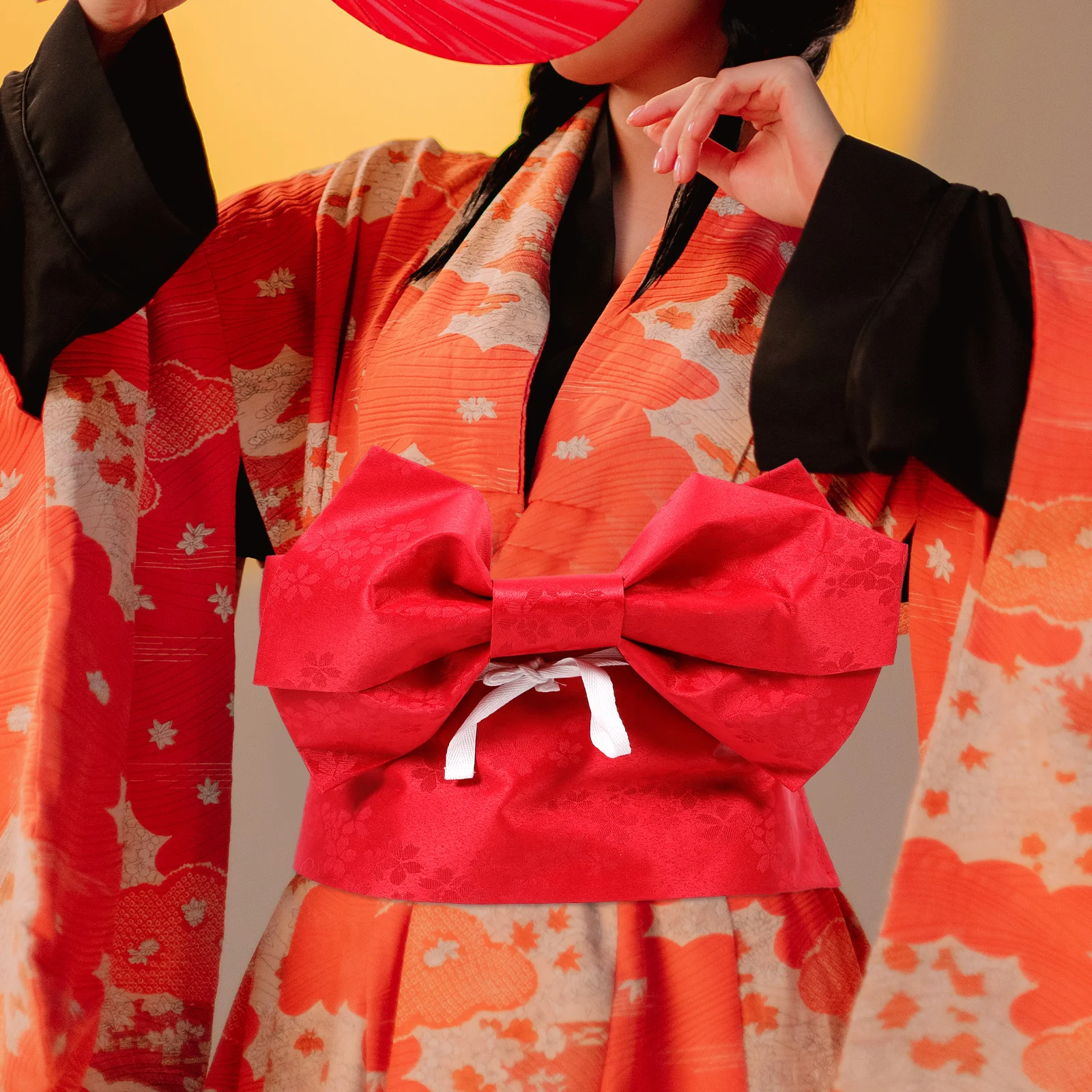 

1pc Kimono Yukata Belt Japanese Style Waist Belts for Women Bathrobe Attire Ceremony Suit Vintage Pattern Traditional Design
