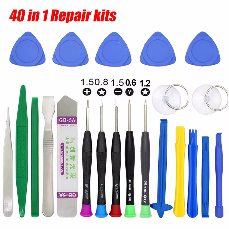 40 in 1 Repair Kit Multi Opening Tools Kit Professional Screwdriver Set For Mobile Phone iPhone Xiaomi Tablet iPad iPod Tool Set