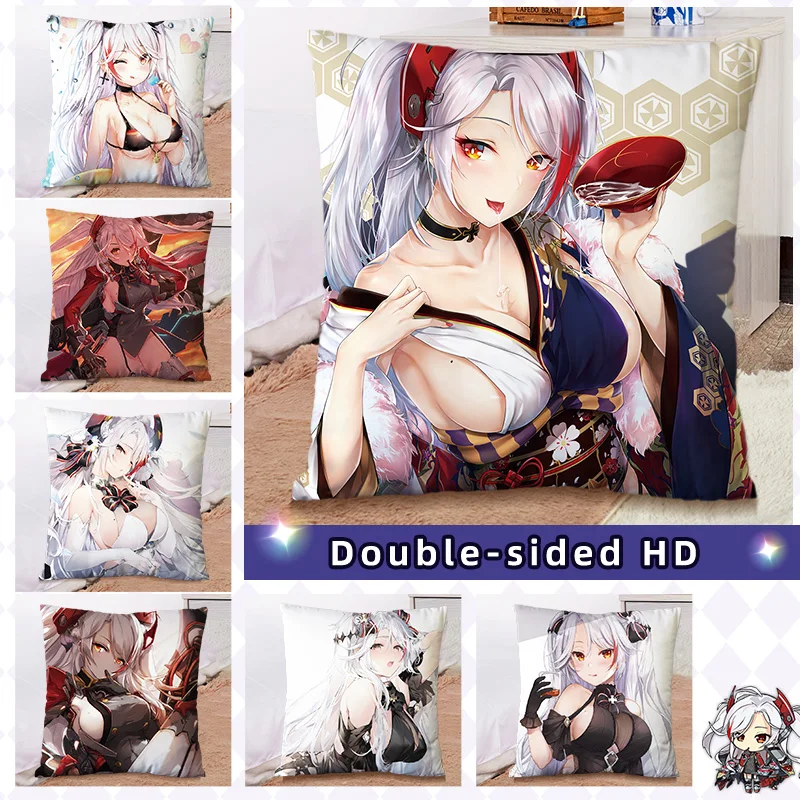 Anime Game Azur Lane Cosplay Plush Toy Prinz Eugen Pillow Living Room Home Sofa Decors 45*45 CM