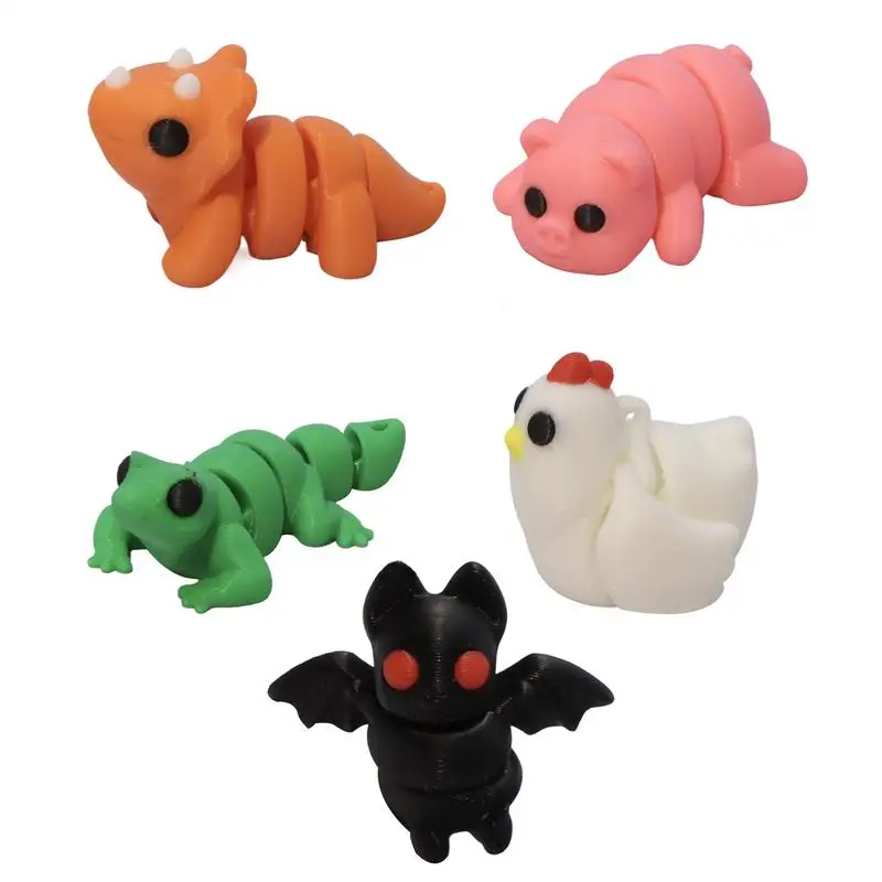 Small Animal Figurines 3 D Printed Toy Little Animals Figures Animal Fidget Toys Tiny Animal Figurines For Shelves Tables Boys