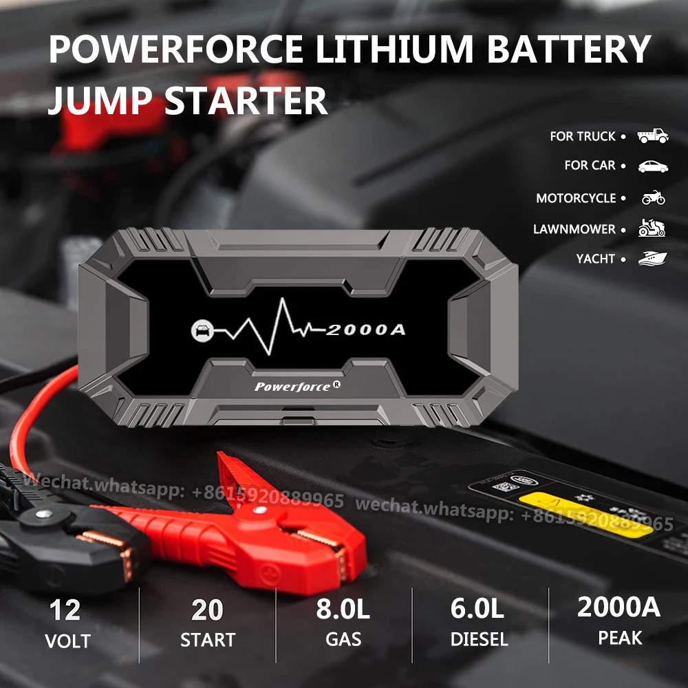 COSSIFTW 15000mAh Car Jump Starter Power Bank 2000A Car Booster Auto Emergency Starting Device Jump Start for Petrol Diesel