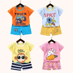 Ensemble de vêtements d'été en coton pour mère et enfant, 2 pièces, t-shirt et short à manches courtes pour garçon et fille