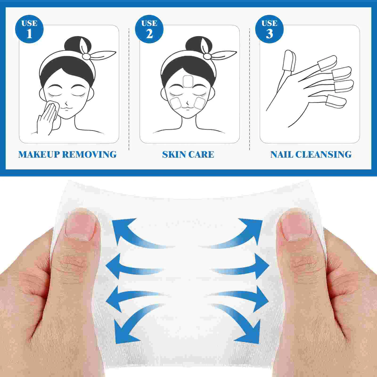 200 Pcs Non-woven Fabric Makeup Remover Pads Ultrathin Absorbent Disposable Pads for Facial Clean Nail Polish Medical Care