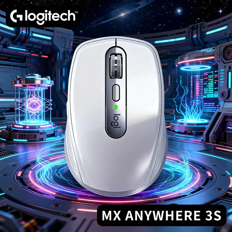 Logitech MX Anywhere 3S Wireless Mouse - Darkfield 8K DPI, MagSpeed Scroll, 3-Device Sync, USB-C, Multi-OS Compatibility