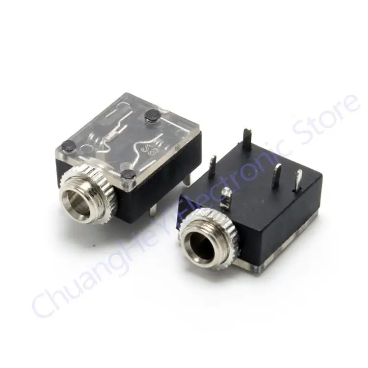 10Pcs 5 Pin 3.5mm Stereo Audio Jack Socket PCB Panel Mount for Headphone With Nut PJ-324M