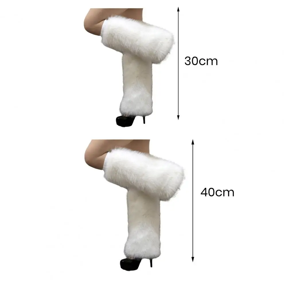 1 Pair Women Faux Fur Leg Warmers Punk Winter Warm Plush Thickening Jk Leggings Boots Cover Lolita Harajuku Party Leg Socks