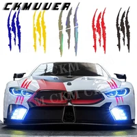 Calcomanía de raya rayada con garra de monstruo, pegatina láser para faro de coche y motocicleta, accesorios reflectantes impermeables para decoración de coche