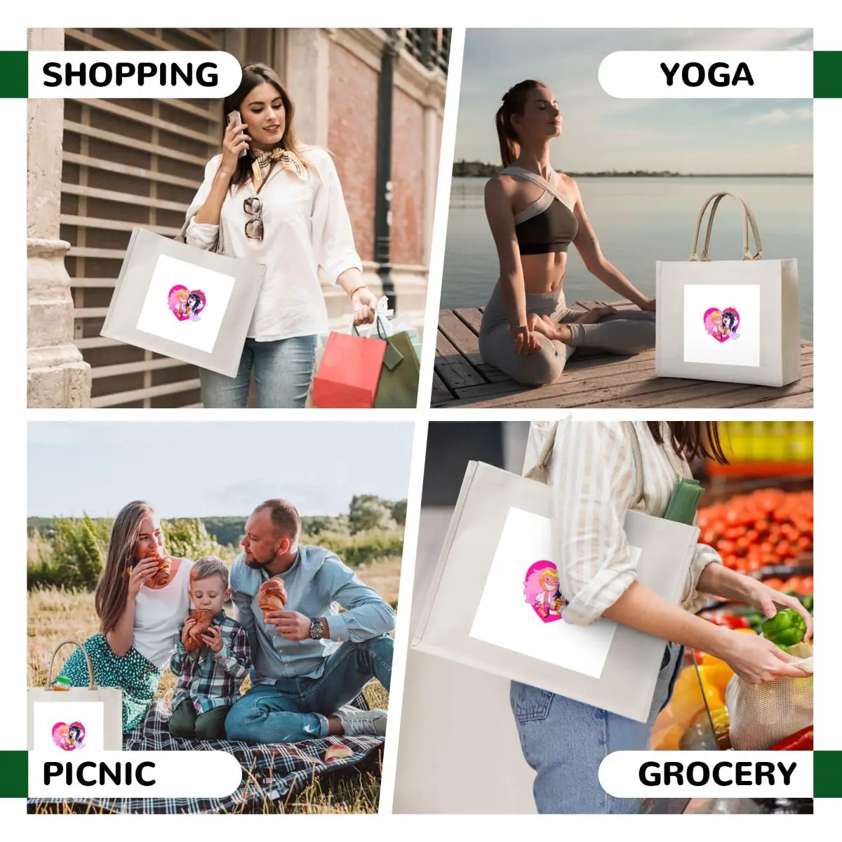 DoflaCaesar Sticker Tote Bag Women bags ecological bags reusable shopping bag