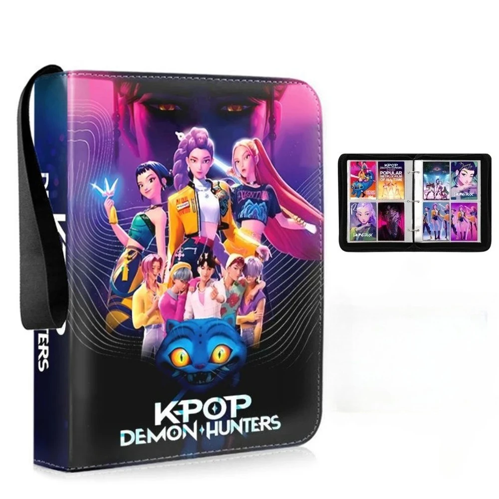 

New 400PCS Demon -Hunters Album Binder Photocard PU Zipper Photo Album Carte Holder Toy Collection Folder Letters Card Hobby--