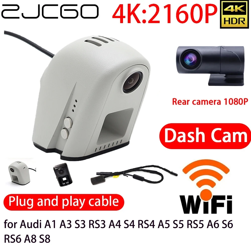 

ZJCGO 4K Car DVR Dash Cam Wifi Front Rear Camera 24h Monitor for Audi A1 A3 S3 RS3 A4 S4 RS4 A5 S5 RS5 A6 S6 RS6 A8 S8