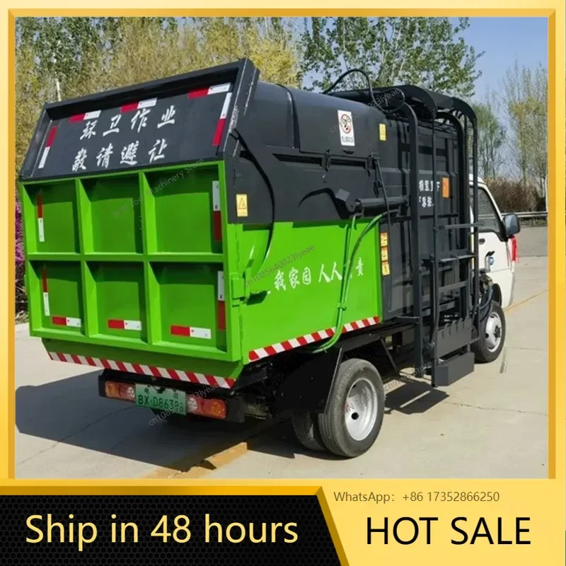 sanitation side barrel garbage truck, domestic garbage pickup truck, hanging barrel compression garbage