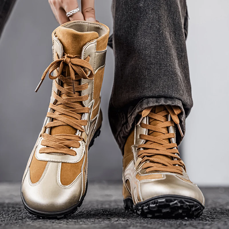 2025 الخريف والشتاء جديد عالية الجودة الأحذية الجلدية كبيرة الحجم أحذية العمل الرجال أحذية التنزه غير رسمية الكورية نمط أحذية رجالي