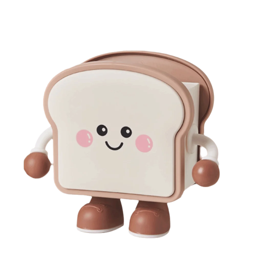Durable Plastic Pen Holder Bread Design Biscuit Design Desktop Organizer Large Capacity Cartoon Plastic Storage Bucket School