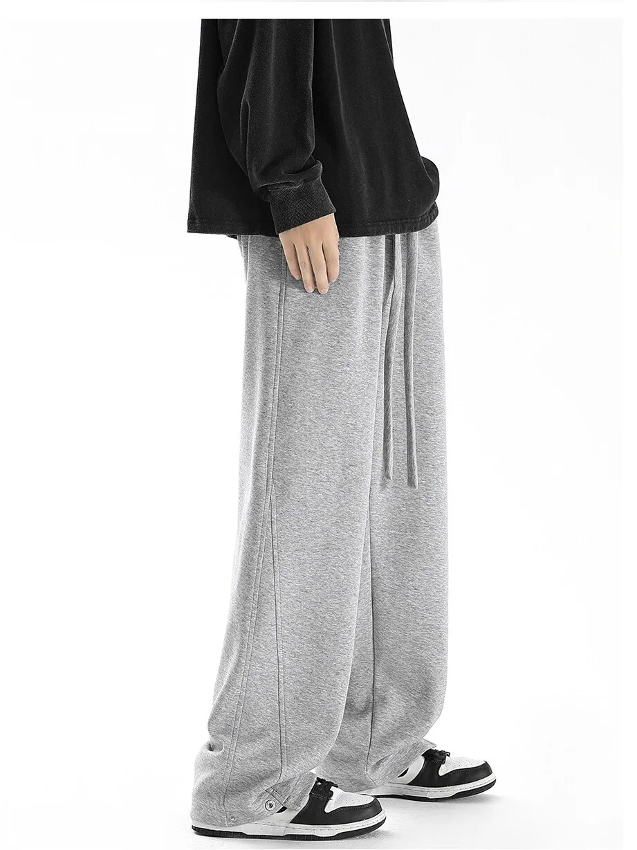 

Модные мужские спортивные брюки прямого кроя на флисовой подкладке в американском стиле, свободные повседневные длинные брюки для всех сезонов