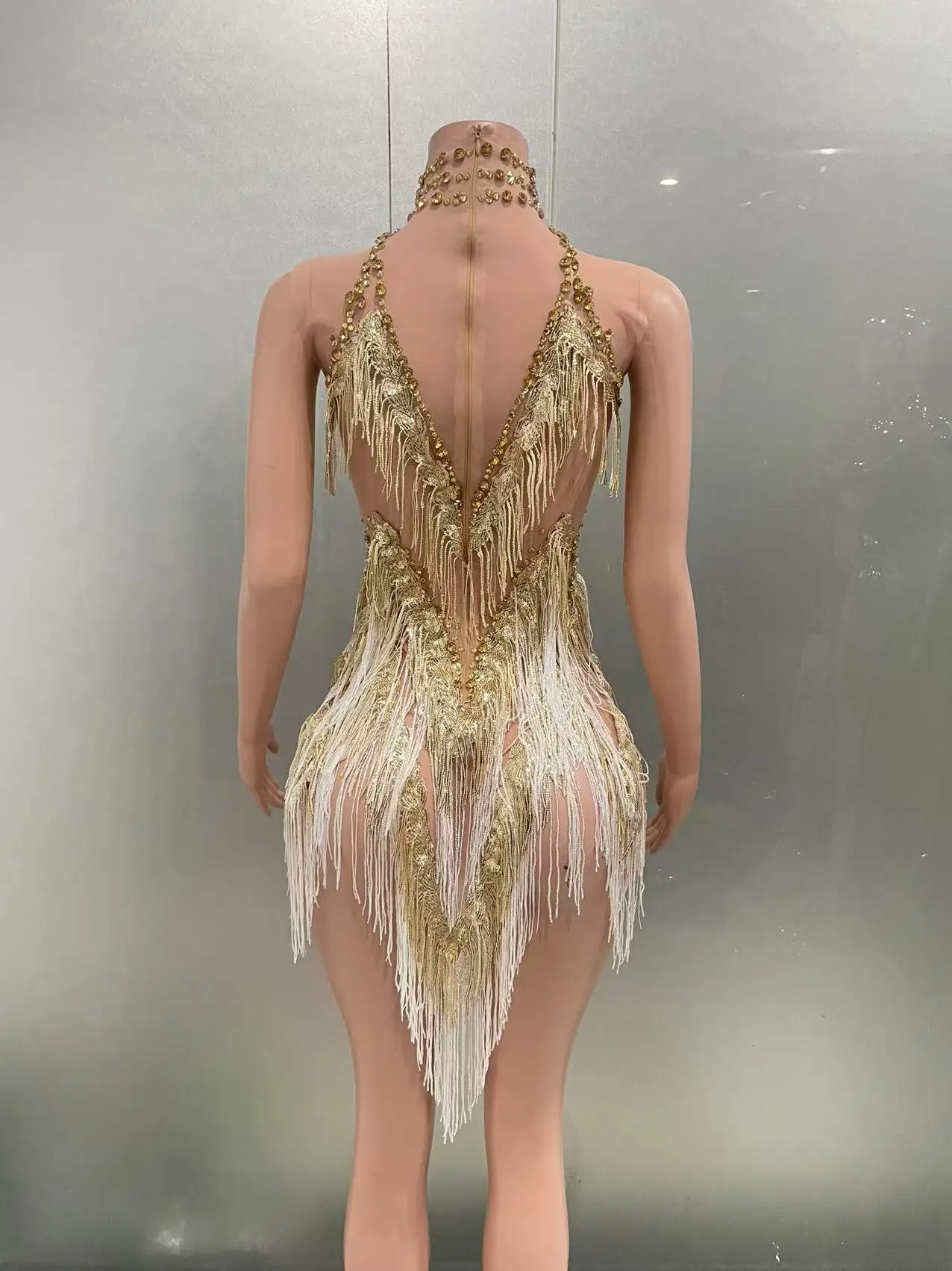 الأسهم سباركلي حجر الراين هامش فستان للنساء مثير راقصة تظهر احتفال الزي حفلة موسيقية حفلة عيد ميلاد DJ بار ملهى ليلي ازياء