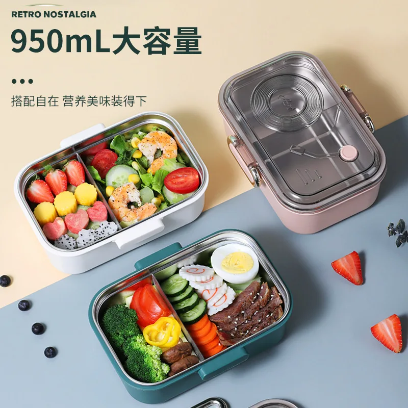

Офисный пикник Bento Box из нержавеющей стали, портативный бенто-бокс для обеда для детей, школьников, салата, фруктов, контейнер для хранения еды, коробка