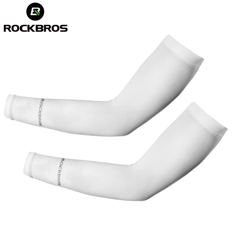 Rockbros Bike Cycling Running Arm Warmers Uv Bescherm Cover Basketbal Joggen Ademend Snel Droog Mannen Vrouwen Zonnebrandcrème Mouwen Beschermhoes voor fitnessarm ijzige kou Transpiratie