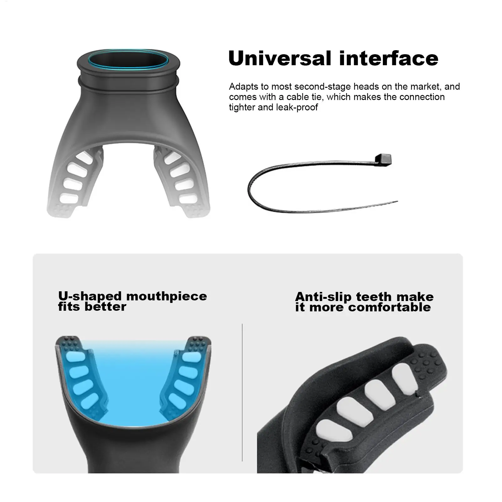 Diving Regulator Mouthpiece Double Color Silicone Replacement Snorkel Comfortable Wear Resistant Diving Accessories Standard Fit