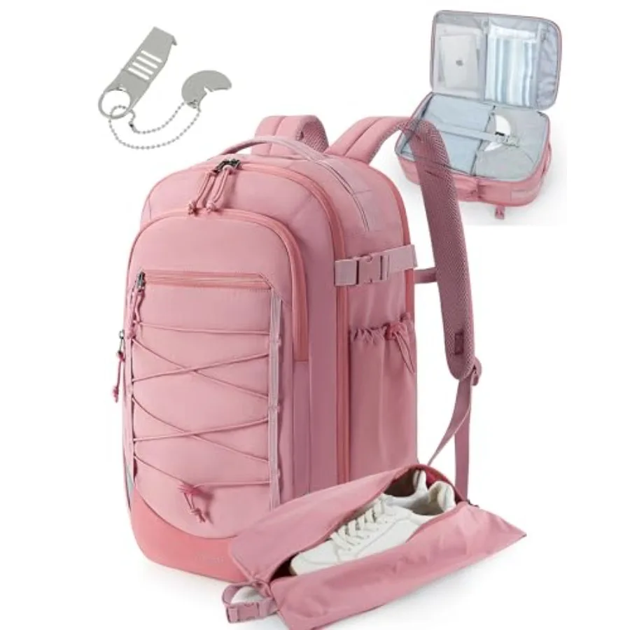 

Carry On Backpack 17.3 Inch Large Travel backpack Carry On Flight Approved Personal Item Backpack Travel Bag With Shoe Bag 27L