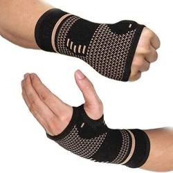 1 pz guanti a compressione in rame protezione per il polso sportivo guanti per l'artrite elastico Palm Brace Sleeve Fitness Wrist Support Wristband