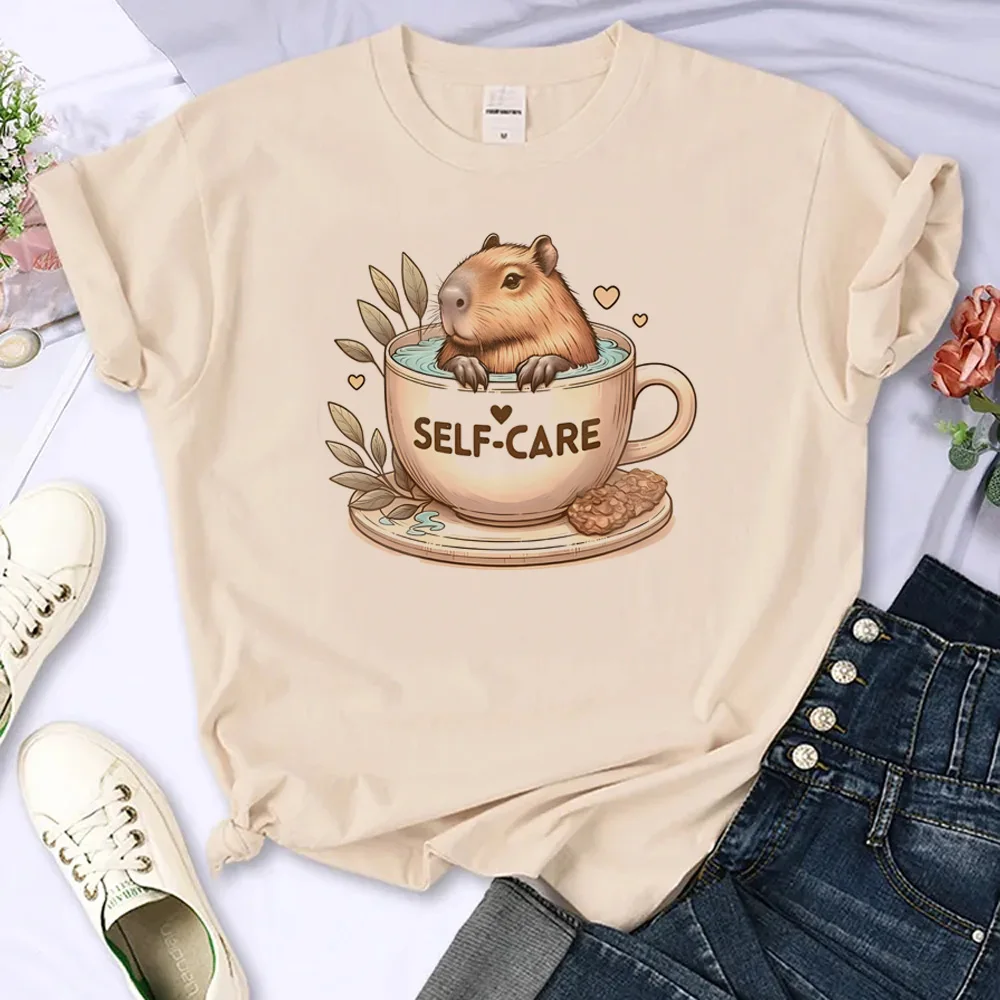 

Capybara t-shirts women Y2K Japanese comic t-shirts girl graphic 2000s clothes