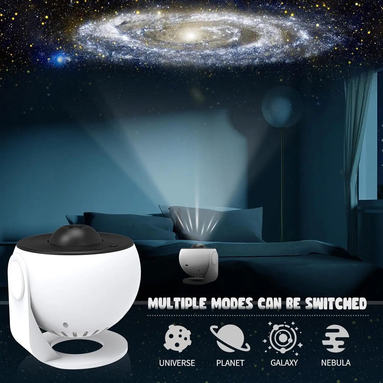 Projetor Estrelas LED NightLight 360 °   Lâmpada rotativa do projetor da galáxia do planetário para a decoração do quarto crianças presente espaço