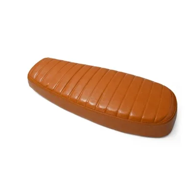 【Premium quality】640MM Vintage Retro Motorcycle Custom Yellow Caterpillar Stripe Flat Double Seat Cushion mash125/250 image 3
