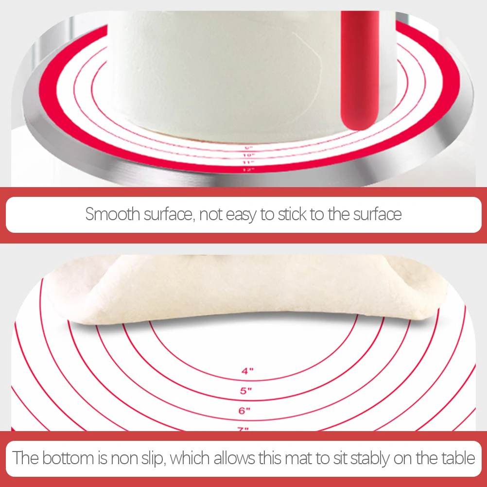 

1Set Anti-Skid Dough Mat with Scale Design Wear-Resistant Silicone Rolling Mat for Cake Pie Biscuit Convenient Countertop