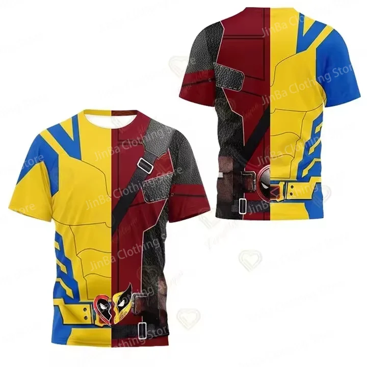 Cosplay T-shirt Wolverine Deadpool Halloween Tops Short Sleeve Compression Shirt Gym Fitness Workout Sportwear Summer Clothing