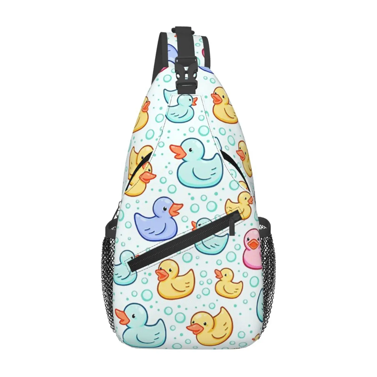 

Cartoon Yellow Ducks Pattern Print Outdoor Sling Backpack Crossbody Chest Bag Daypack for Hiking Travel Unisex Chest Bag Daypack