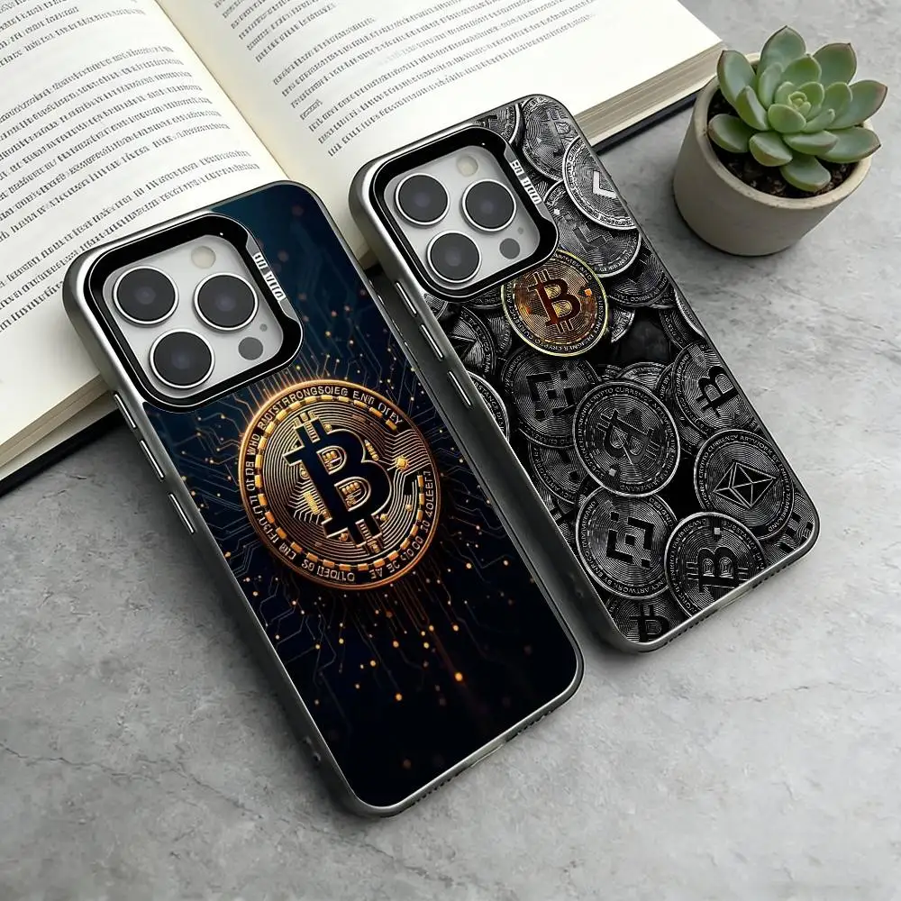 

Bitcoin Phone Case For iPhone 17,16,15,14,13,12,11 Plus,Pro Max,XS,Colorful Silver Black Cover