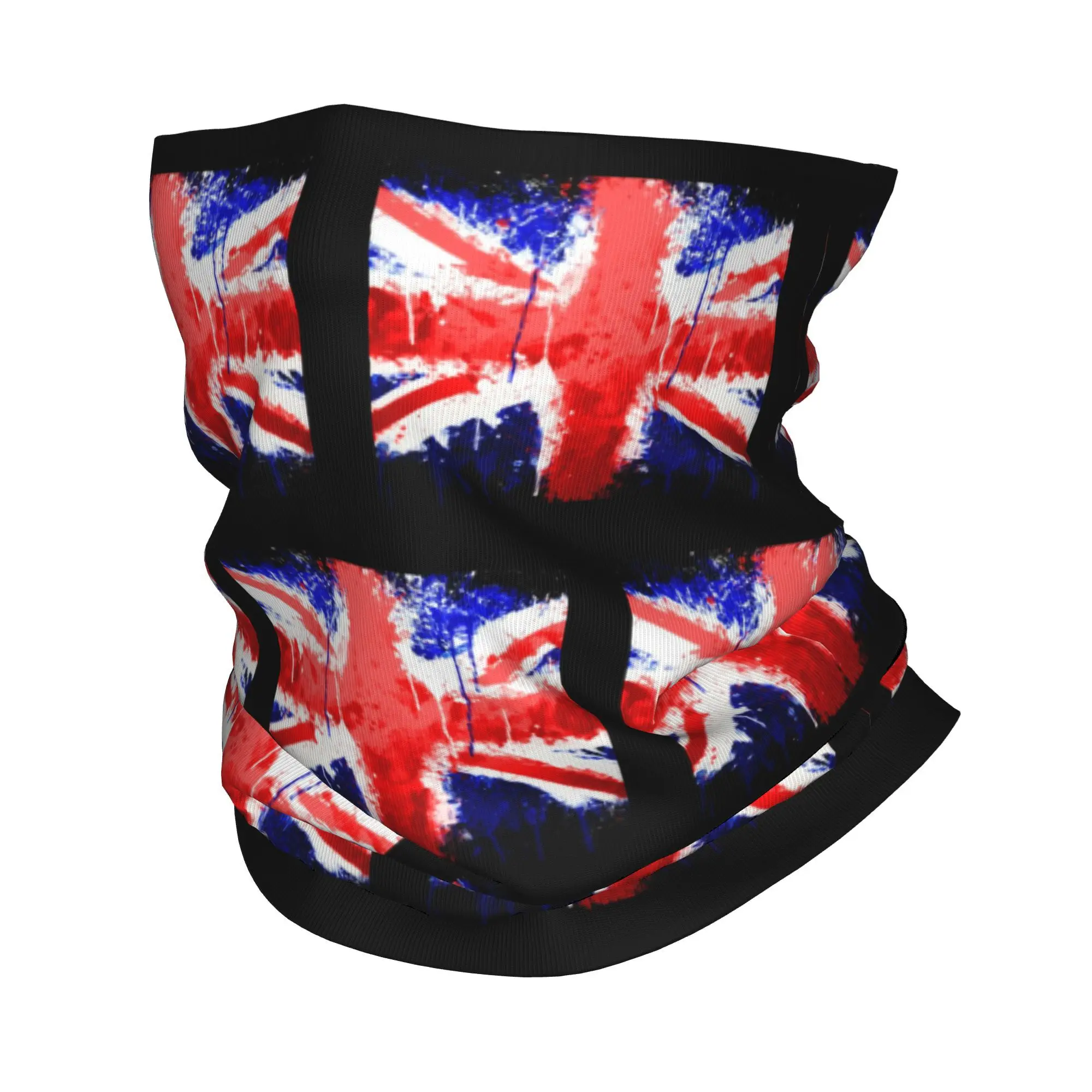 Custom 	  British Flag Bandana Neck Warmer Women Men Winter Ski Tube Scarf Gaiter United Kingdom British Face Cover