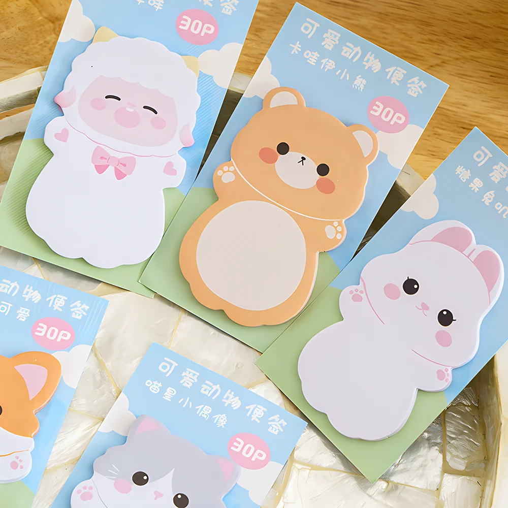 Aesthetic Sticky Notes Cute Kawaii Cat Dog Penguin Bear Sheep Bunny Memo Pad Post Notepad School Fun Stationery Check List To Do