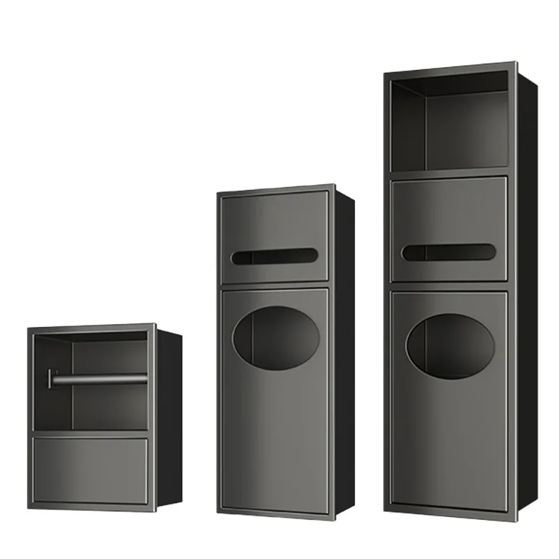 High quality modern stainless steel corner toilet paper storage niche built-in bathroom cabinet rust-proof shower niche