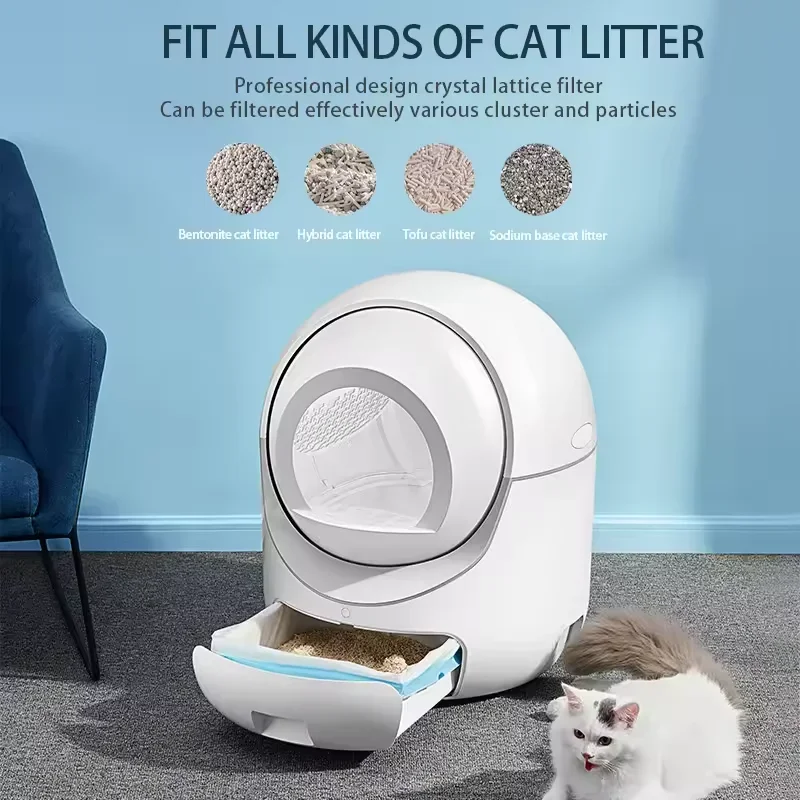 2024 New Automatic Petree Cat Smart APP Remote Control Intelligent Self-cleaning Electronic Cat  Box Pet Toilet