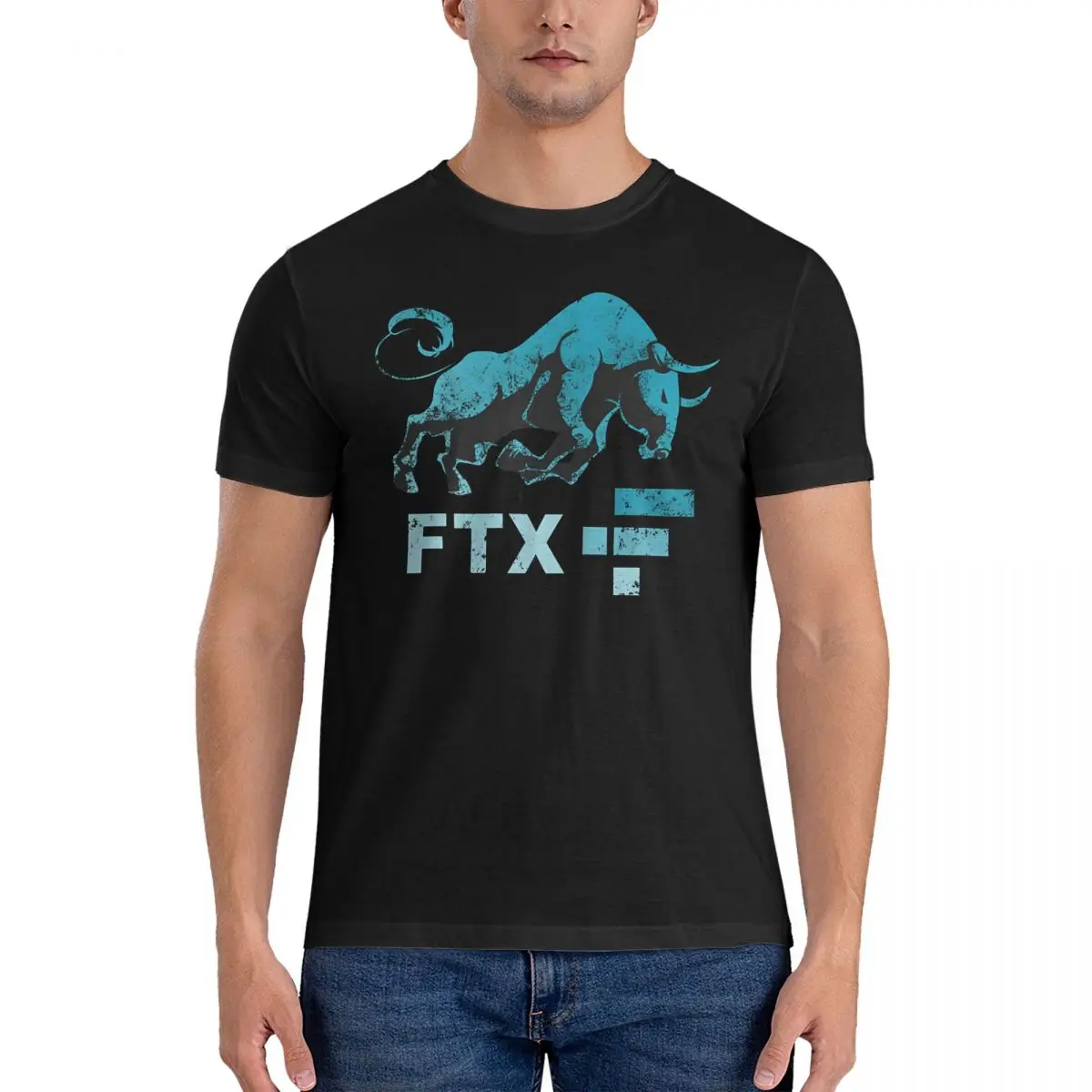 FTT Crypto BULLRUN_ HODL Token To Be Rich Millionaire T-Shirt for Men FTX Crazy Pure Cotton Tees Crewneck Short Sleeve T Shirts