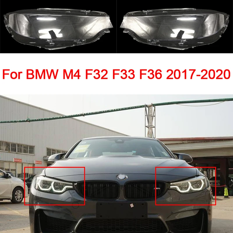 

For BMW M4 F32 F33 F36 2017 2018 2019 2020 Car Front Headlight Glass Cover Left/Right Side Transparent Shell Car Accessories