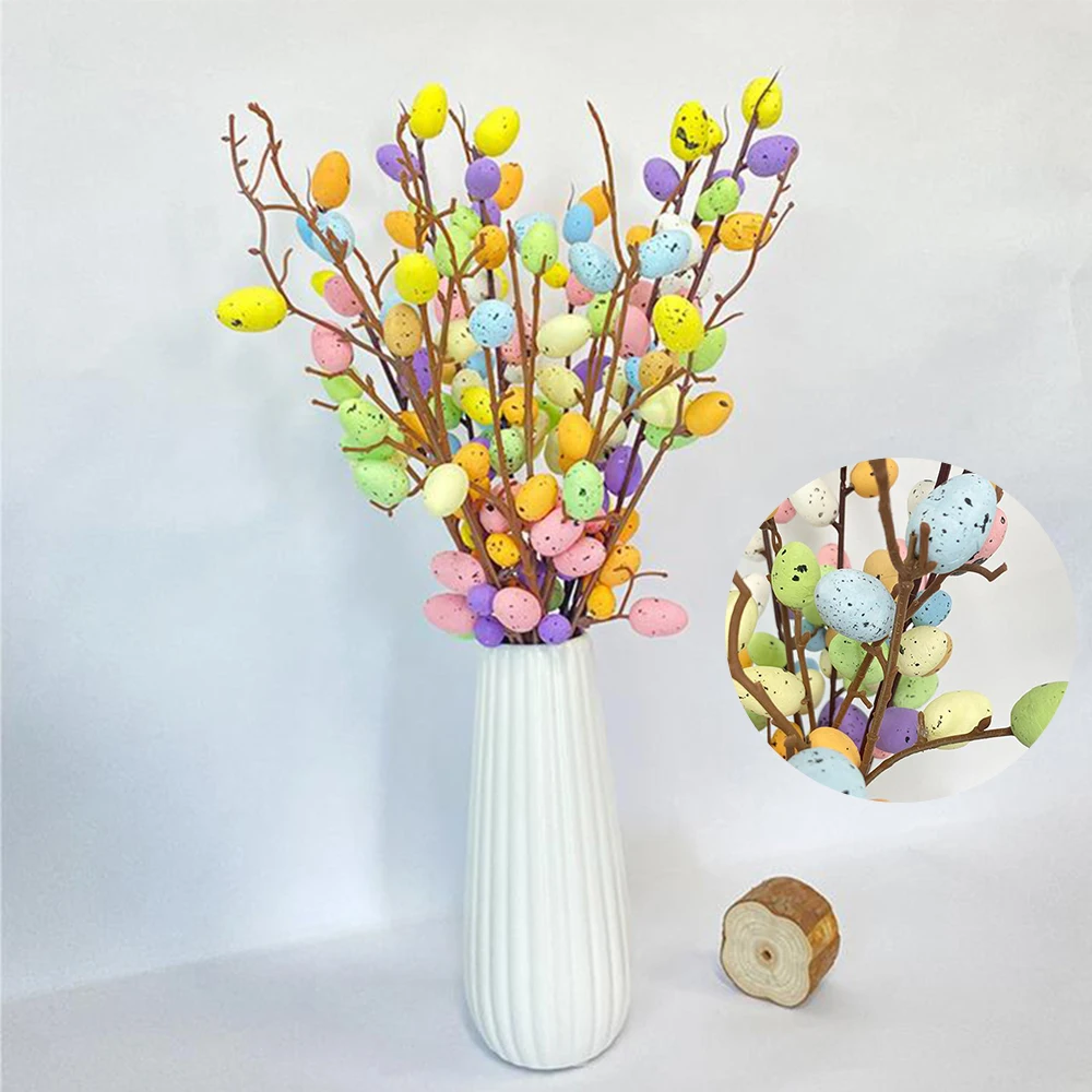 Foam Painting Egg Tree Branches Easter Decoration for Easter Festival DIY Egg Flower Branch Easter Decoration Home Easter Decor